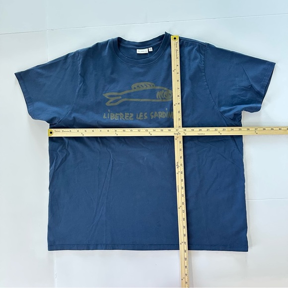 Clare V Navy Original Tee w/Army Green graphic | Size XXL | EUC - Picture 8 of 10